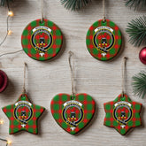 Middleton Modern Tartan Crest Christmas Ceramic Ornament